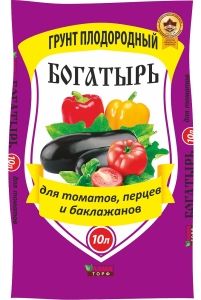 Грунт для томатов и перцев, баклажанов 10л Богатырь 5/200 Лама-торф