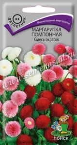 Маргаритка Смесь окрасок помпонная 0,05г Дв 15см (Поиск)