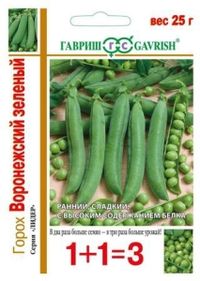 Горох Воронежский зеленый лущильный 25г Ранн (Гавриш) 1+1
