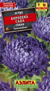 Астра Королева Сада синяя пионовидная 0.2г Одн 70см (Аэлита)