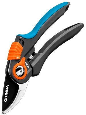 Секатор GRINDA Р-59, Секатор с двухкомпонентными рукоятками, плоскостной, 210 мм.