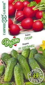 Огурец Гостинец 0,3г+Редис Гусар 2г (Гавриш) Дуэт Хорошие соседи