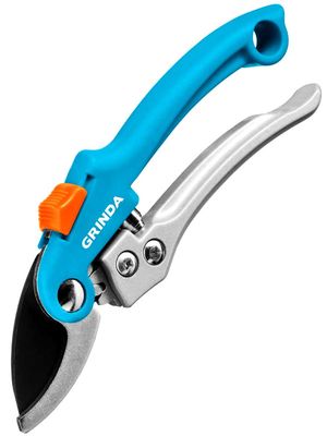 Секатор GRINDA Р-51, Секатор с двухкомпонентными рукоятками, плоскостной, 200 мм.
